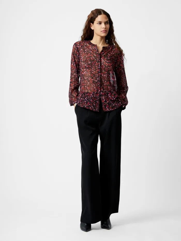 French Connection Clara ButtonThrough Top Black Woman Tops