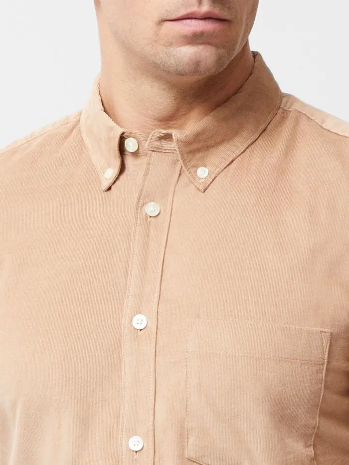 French Connection Cord Long Sleeve Shirt Camel Man Shirts