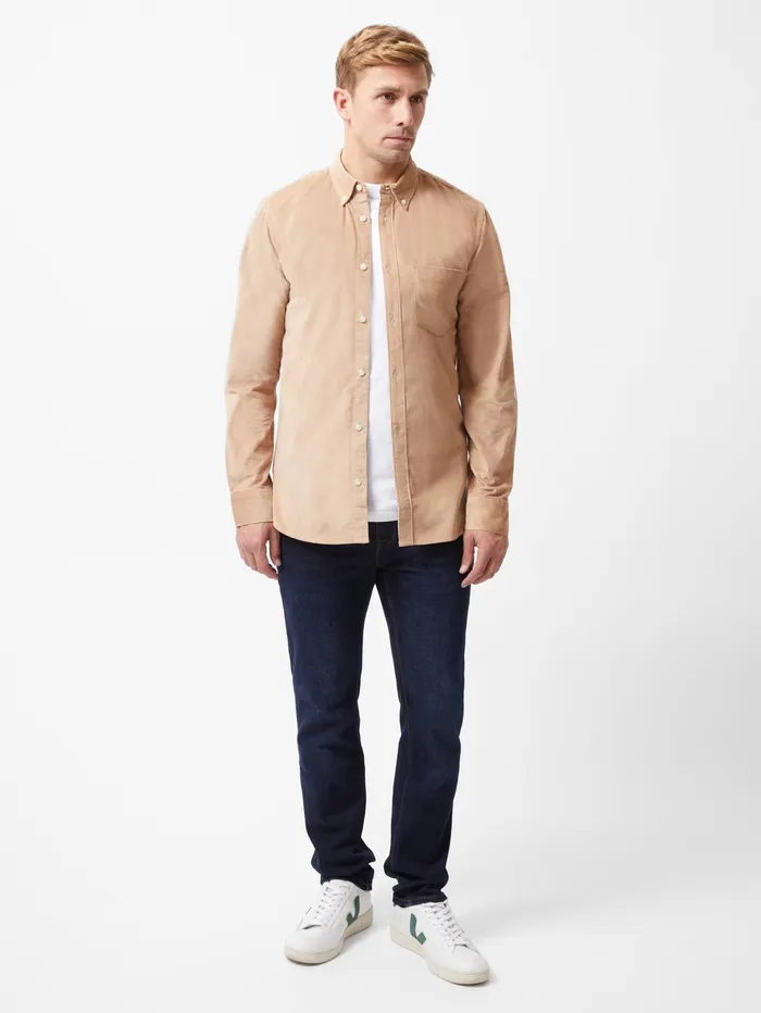 French Connection Cord Long Sleeve Shirt Camel Man Shirts