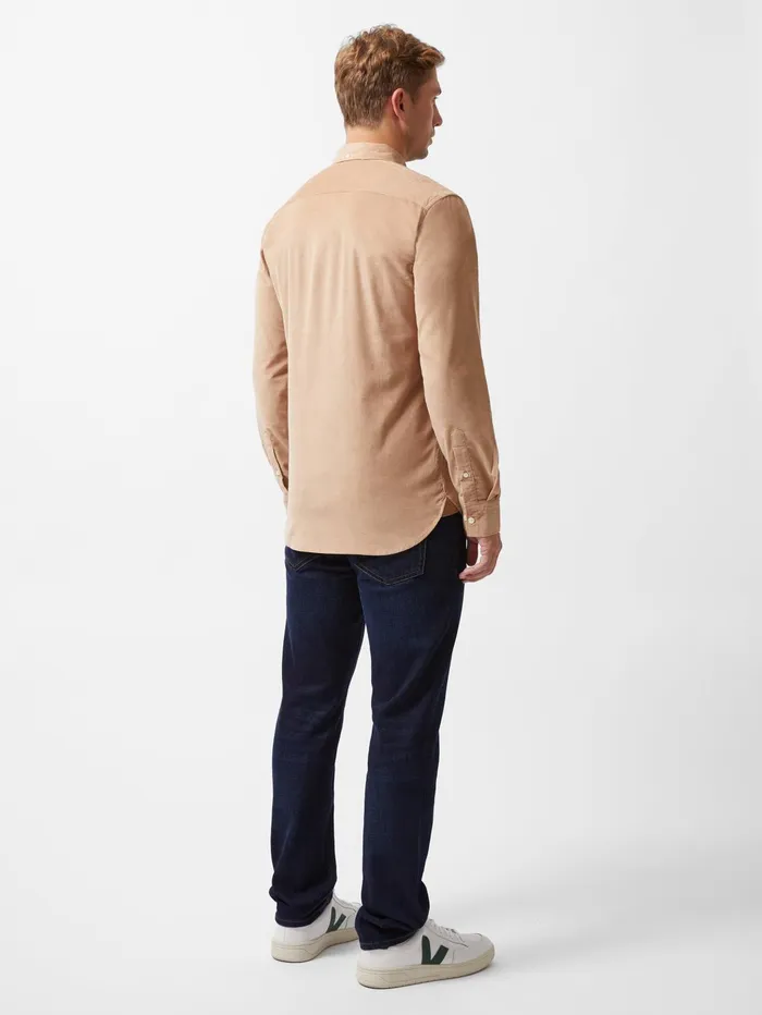 French Connection Cord Long Sleeve Shirt Camel Man Shirts