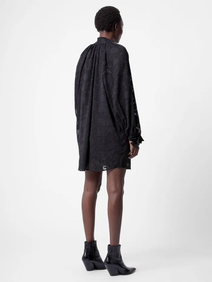 French Connection Devore Boho Mini Dress Black Woman Dresses