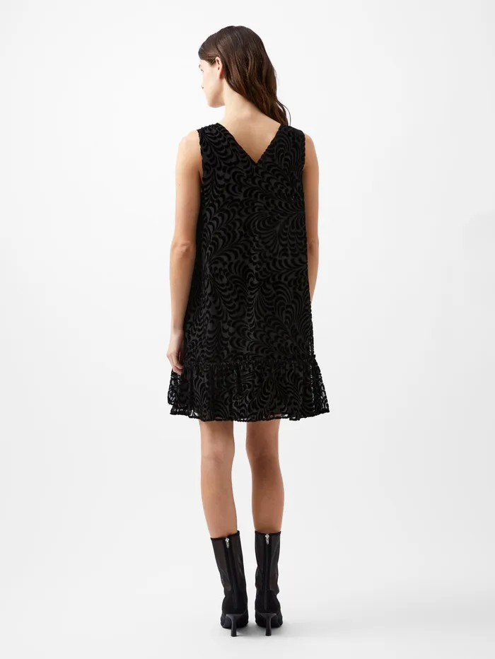French Connection Diandra Devore Shift Dress Blackout Woman Dresses