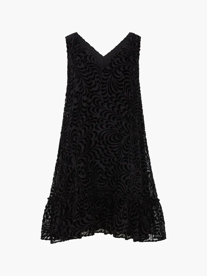 French Connection Diandra Devore Shift Dress Blackout Woman Dresses