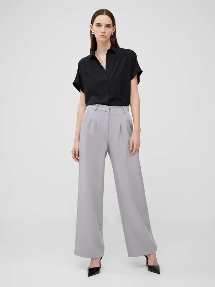 French Connection Echo Crepe Trousers Alloy Woman Trousers