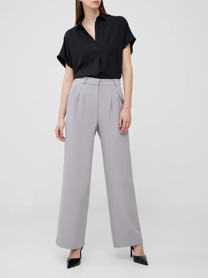 French Connection Echo Crepe Trousers Alloy Woman Trousers