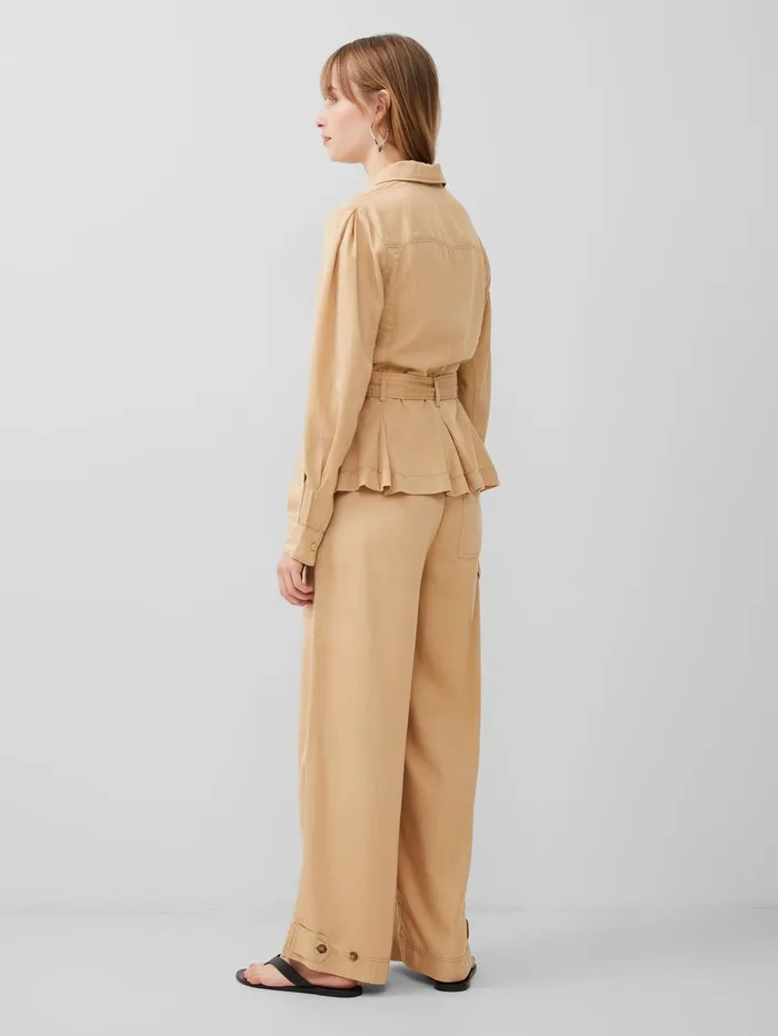 French Connection Elkie Twill Belted Jacket Biscotti Woman Coords