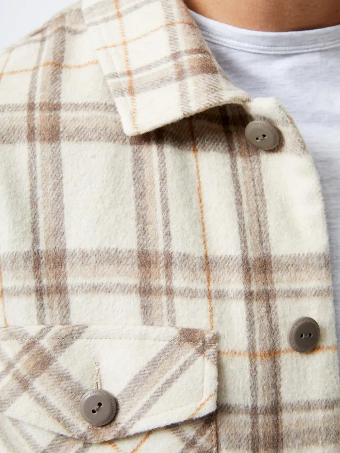French Connection Flannel Jacket Stone Man Coats and Jackets