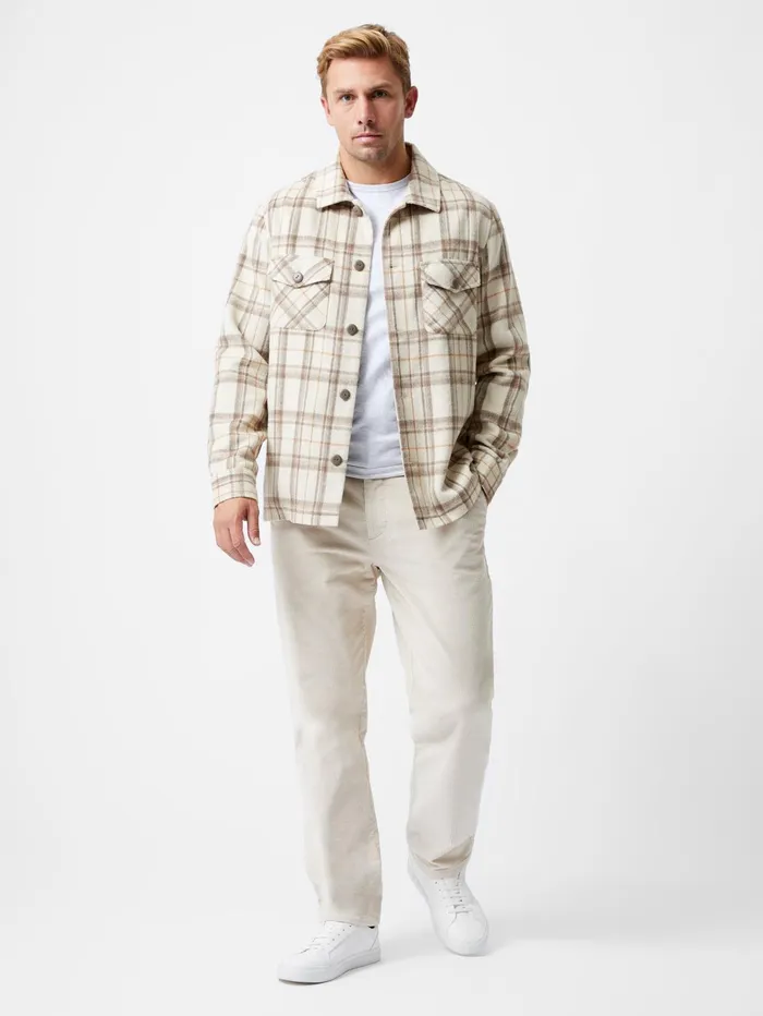 French Connection Flannel Jacket Stone Man Coats and Jackets