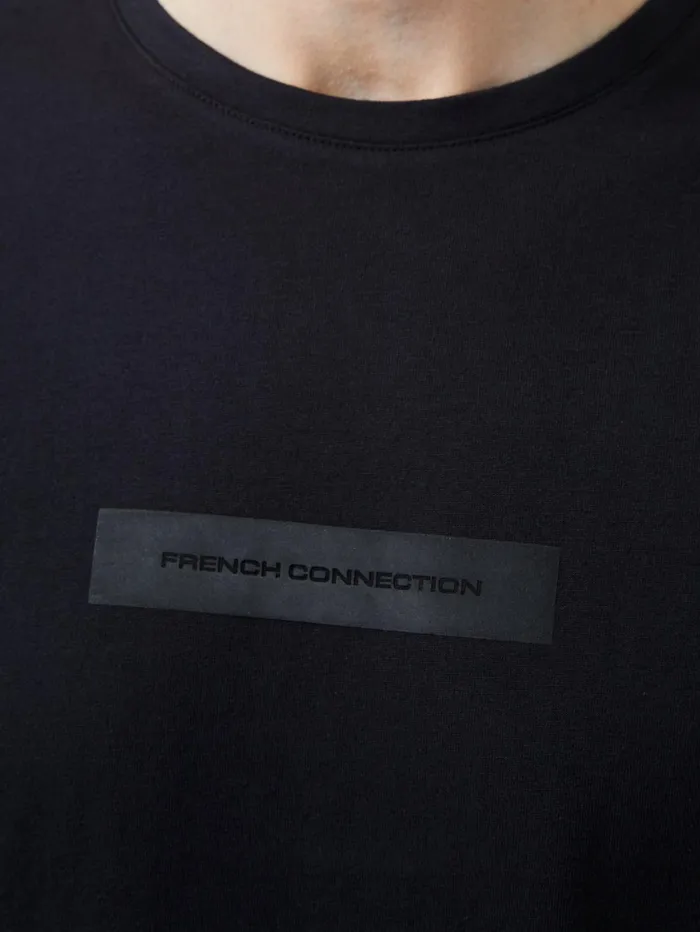 French Connection French Connection Organic Graphic TShirt Black Man TShirts and Polo Shirts
