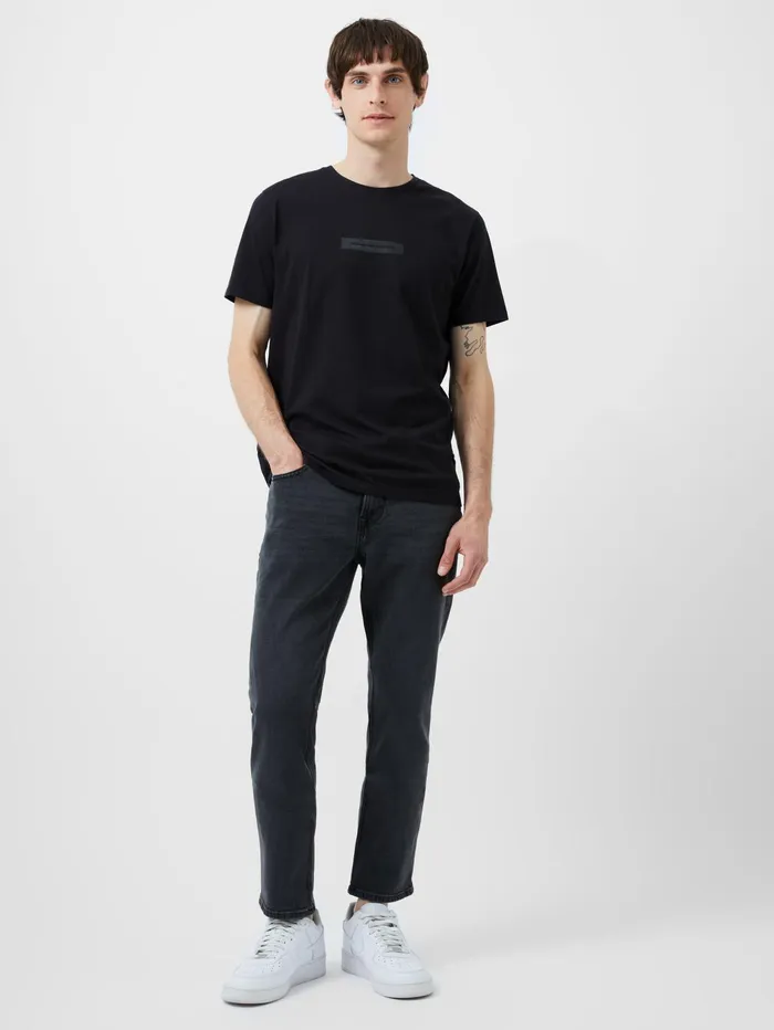 French Connection French Connection Organic Graphic TShirt Black Man TShirts and Polo Shirts