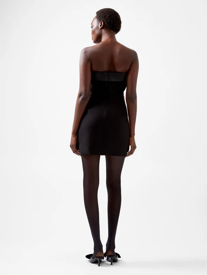 French Connection Gemma Carey Satin Bandeau Mini Dress Blackout Woman Dresses