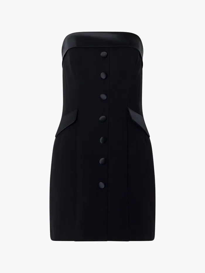 French Connection Gemma Carey Satin Bandeau Mini Dress Blackout Woman Dresses