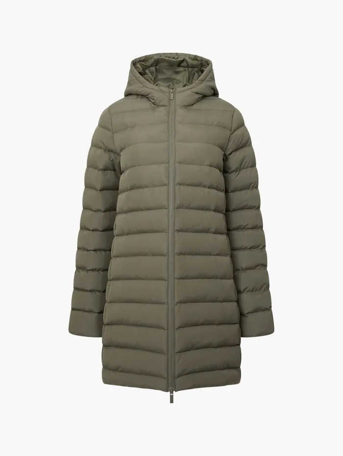 French Connection Hooded Puffer Coat Khaki Woman Coats and Jackets