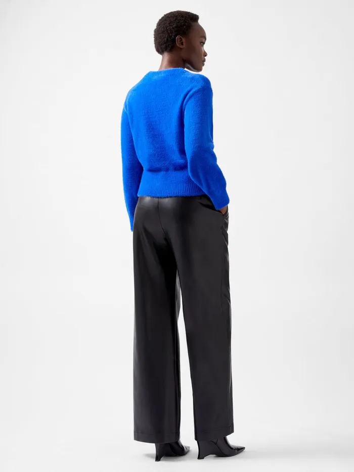 French Connection Jacelin Fluffy Crew Neck Jumper 8211 Chroma Blue Woman Jumpers and Cardigans