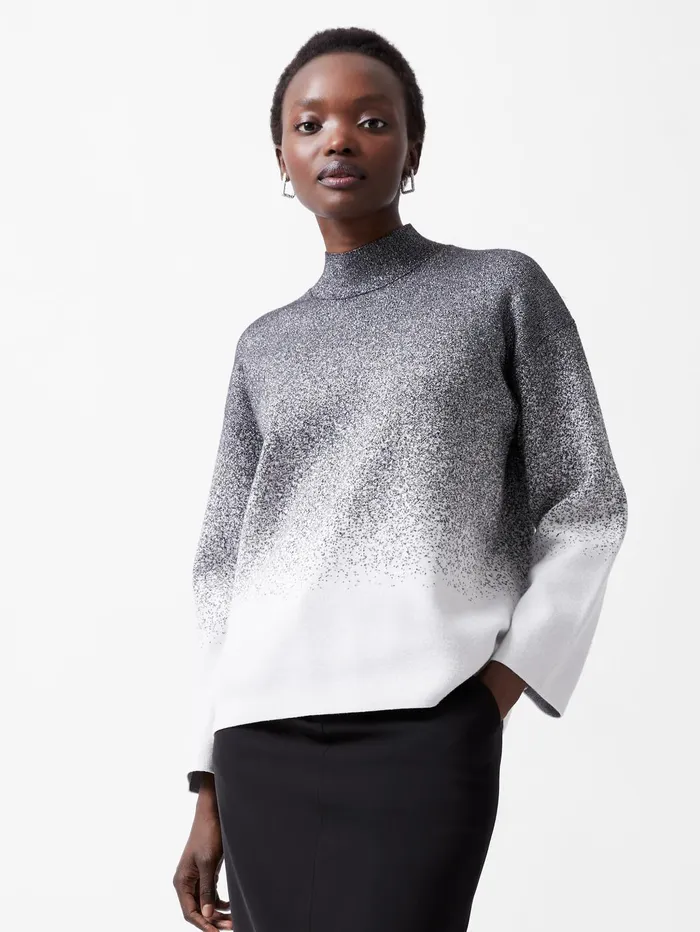 French Connection Kday Gradient Lurex Jumper BlackoutLinen White Woman Jumpers and Cardigans French Connection Kday Gradient Lurex Jumper BlackoutLinen White Woman Jumpers and Cardigans