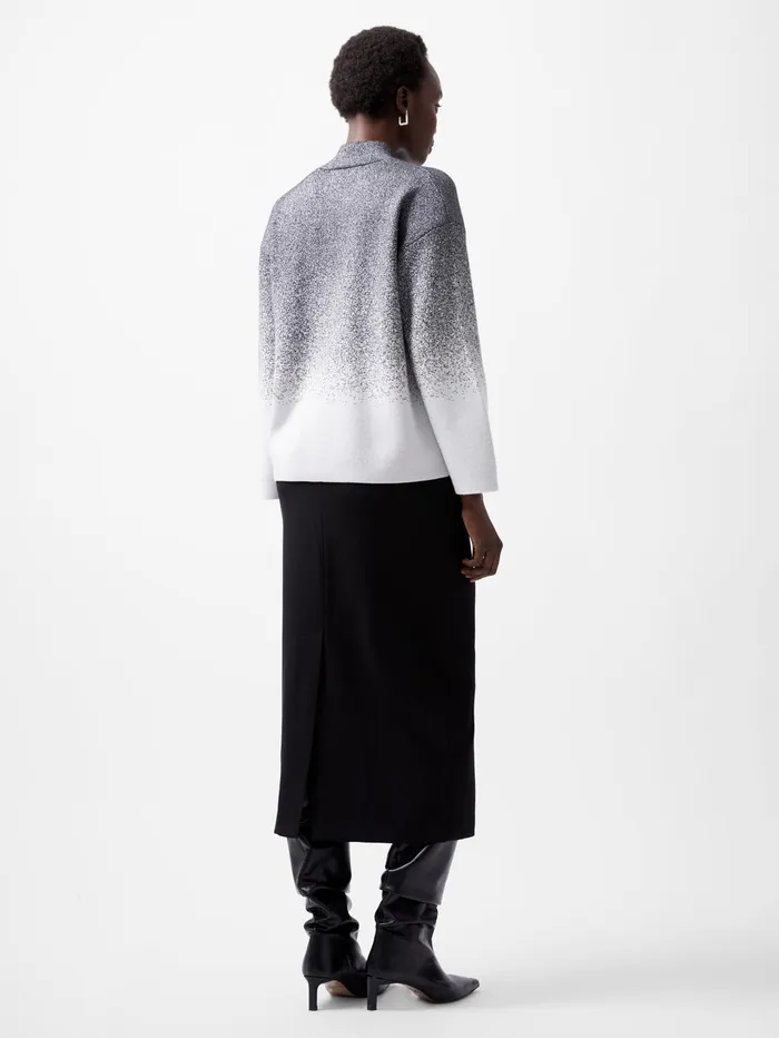 French Connection Kday Gradient Lurex Jumper BlackoutLinen White Woman Jumpers and Cardigans