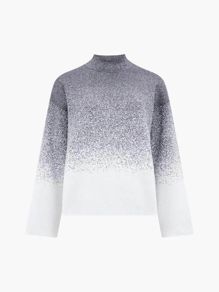 French Connection Kday Gradient Lurex Jumper BlackoutLinen White Woman Jumpers and Cardigans