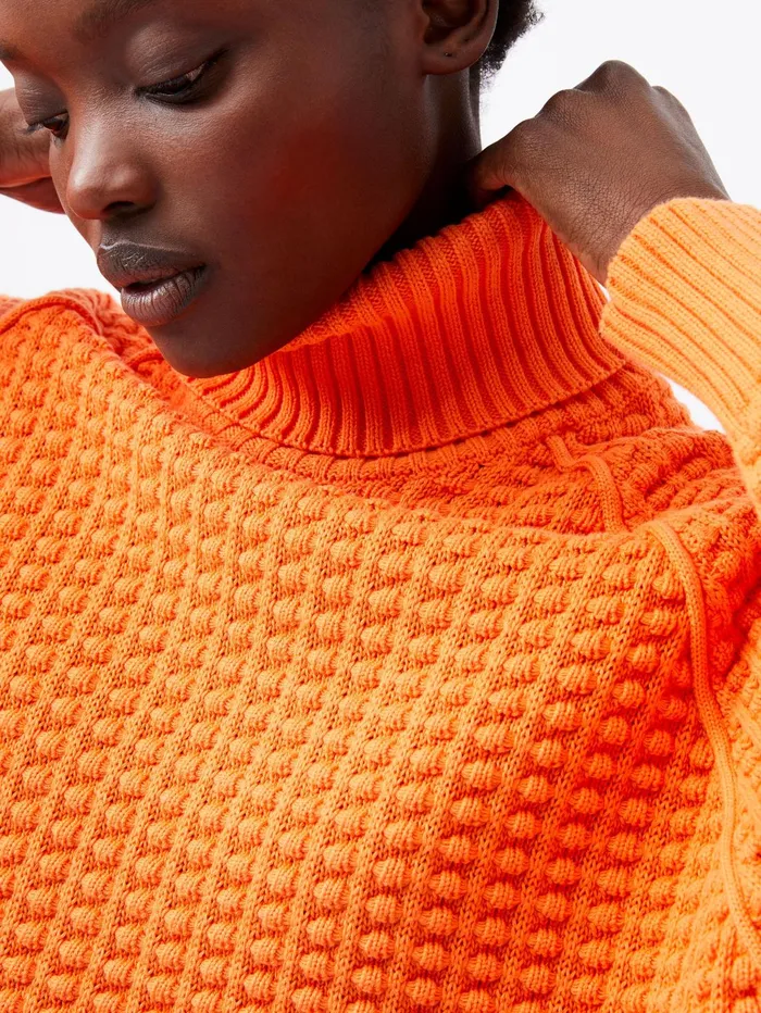 French Connection Keya Popcorn Knit Mozart Jumper Coral Rose Woman Jumpers and Cardigans