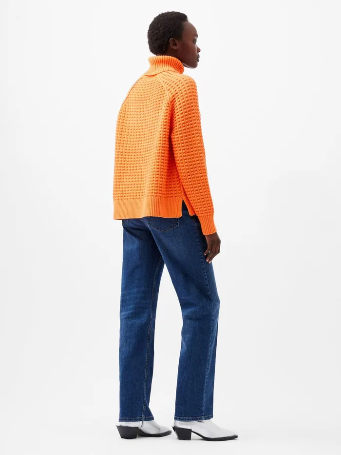 French Connection Keya Popcorn Knit Mozart Jumper Coral Rose Woman Jumpers and Cardigans