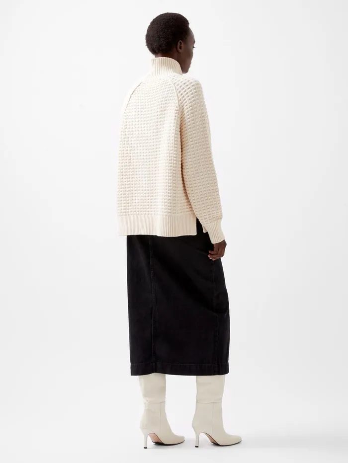 French Connection Keya Popcorn Knit Mozart Jumper Cream Woman Jumpers and Cardigans