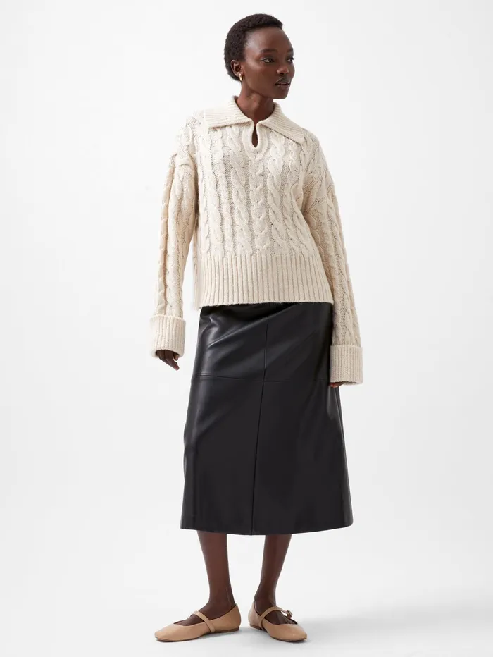 French Connection Kyla Sparkle Long Sleeve Jumper Porcelain Cream Woman Jumpers and Cardigans