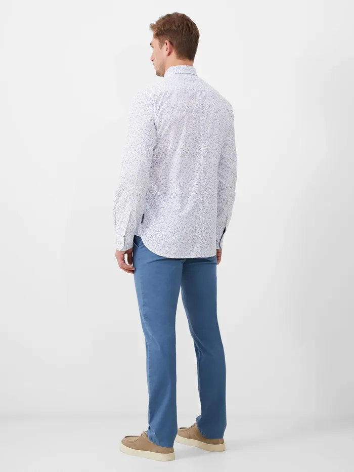 French Connection Long Sleeve Navy Trim Shirt Foliage Man Shirts