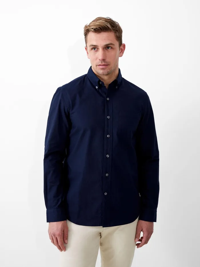 French Connection Long Sleeve Oxford Shirt Navy Man Shirts
