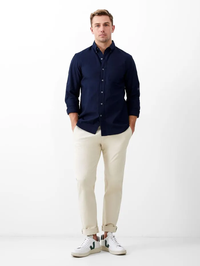French Connection Long Sleeve Oxford Shirt Navy Man Shirts