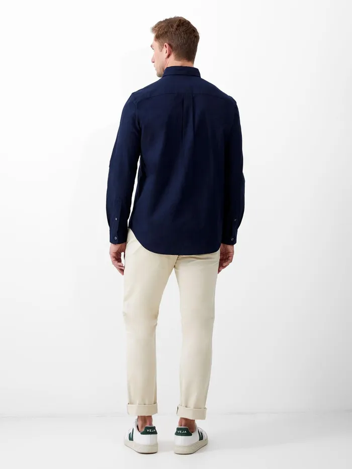 French Connection Long Sleeve Oxford Shirt Navy Man Shirts