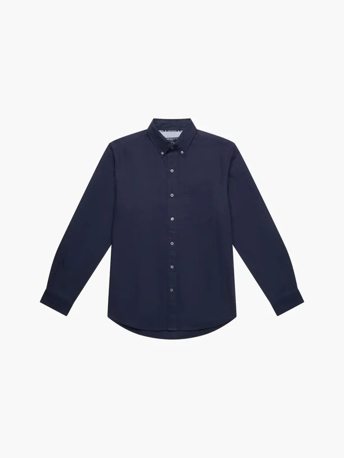 French Connection Long Sleeve Oxford Shirt Navy Man Shirts