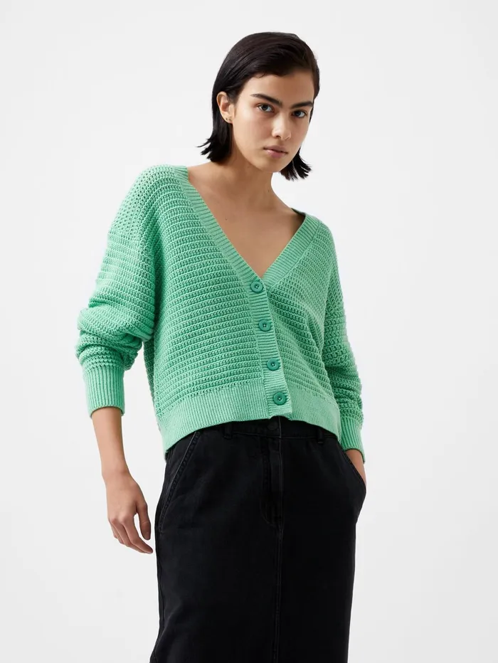 French Connection Manda Cardigan Minted Green Woman Jumpers and Cardigans