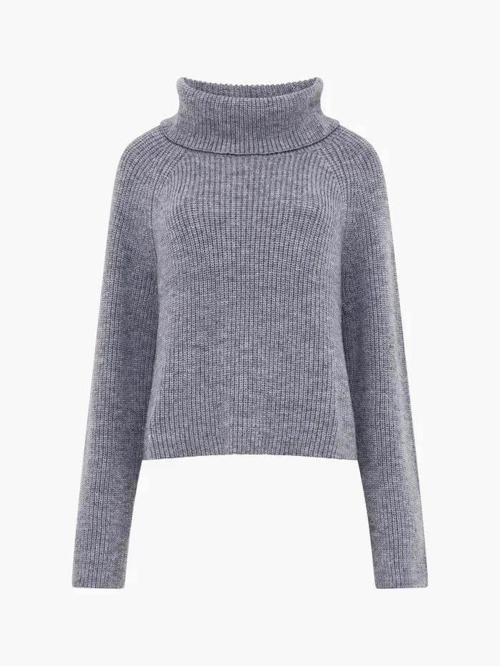 French Connection Mersai Roll Neck Jumper Stone Grey Mel Woman Jumpers and Cardigans