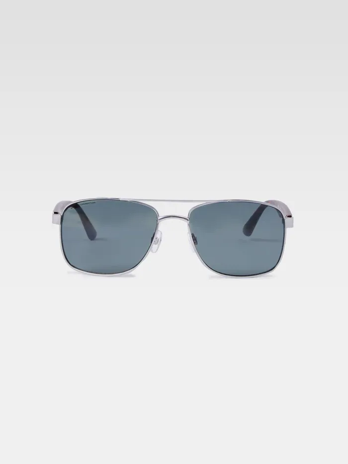 French Connection Metal Navigator Sunglasses SilverMatte Tort Man Sunglasses