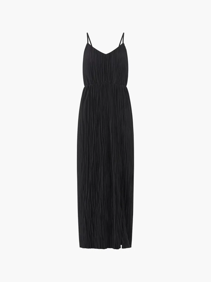 French Connection Strappy Plisse Jersey Maxi Dress Black Woman Maxi Dresses