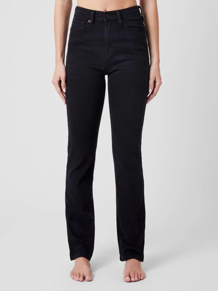 French Connection Stretch Denim Cigarette Fit High Waisted Jeans 34 Inch Black Woman Trousers French Connection Stretch Denim Cigarette Fit High Waisted Jeans 34 Inch Black Woman Trousers