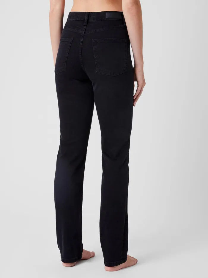 French Connection Stretch Denim Cigarette Fit High Waisted Jeans 34 Inch Black Woman Trousers
