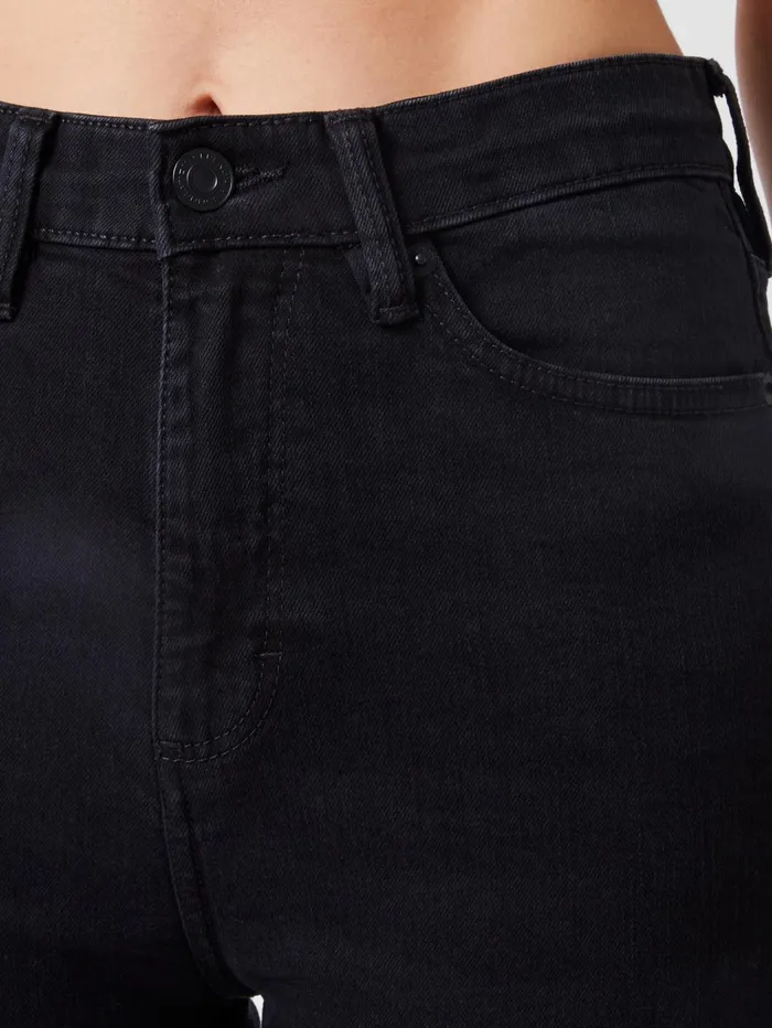 French Connection Stretch Denim Cigarette Fit High Waisted Jeans 34 Inch Black Woman Trousers