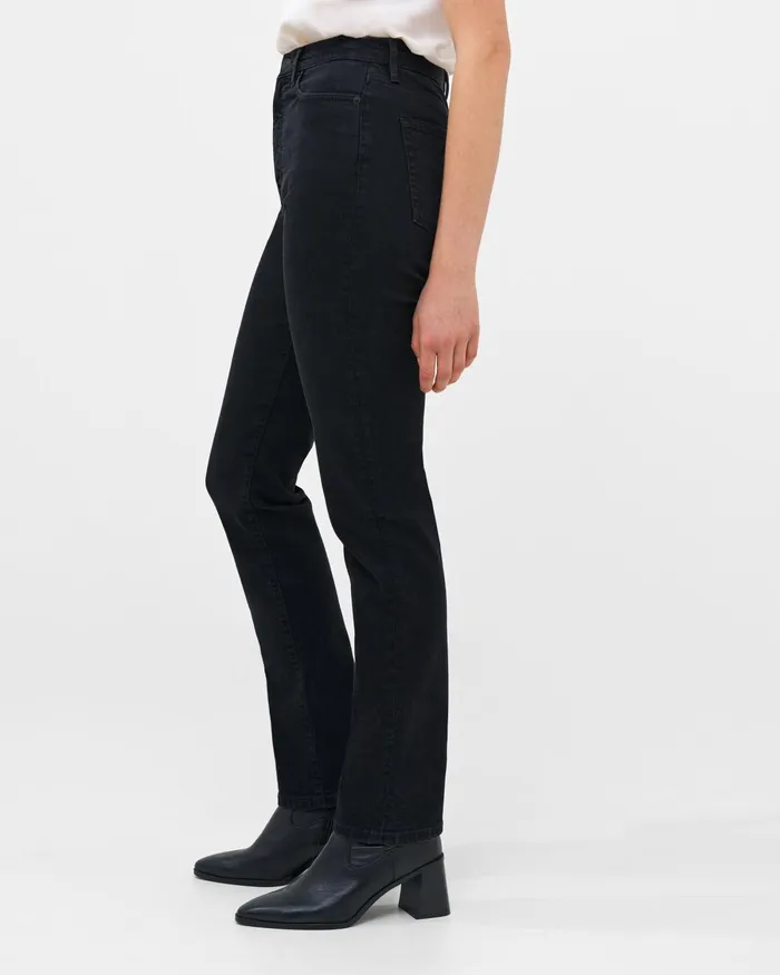 French Connection Stretch Denim Cigarette Fit High Waisted Jeans 34 Inch Black Woman Trousers