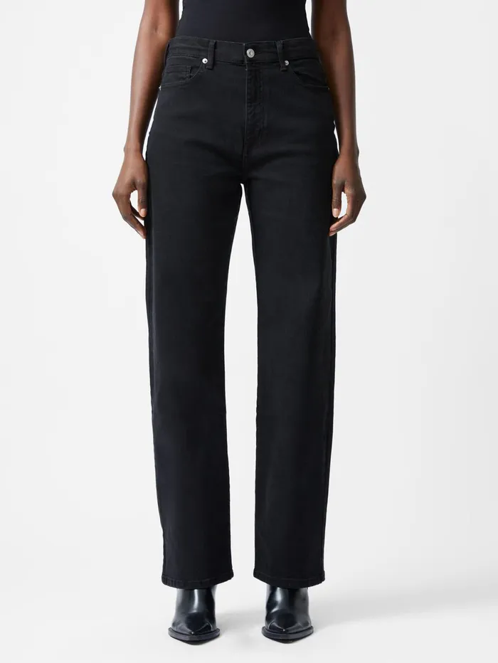 French Connection Toms Denim Bleach Line Jeans 32 Inch Just Black Woman Trousers