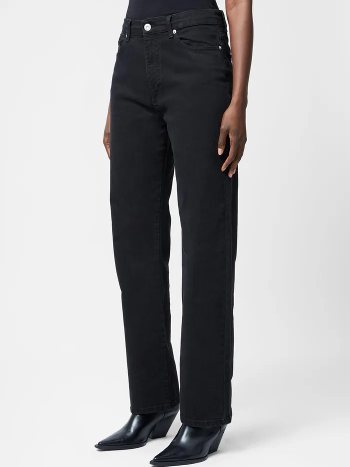 French Connection Toms Denim Bleach Line Jeans 32 Inch Just Black Woman Trousers