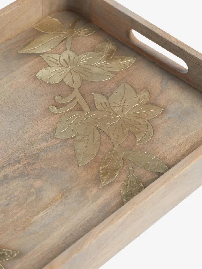 French Connection Westcott Tray Natural Wood Home Home Accessories