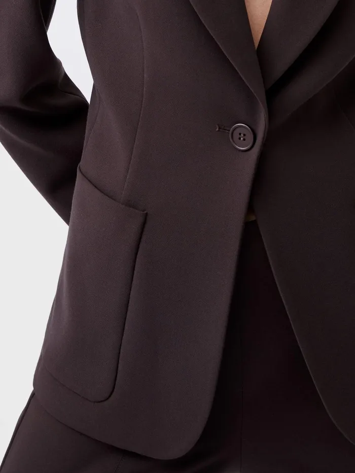 French Connection Whisper Blazer Chocolate Ganache Woman Coats and Jackets