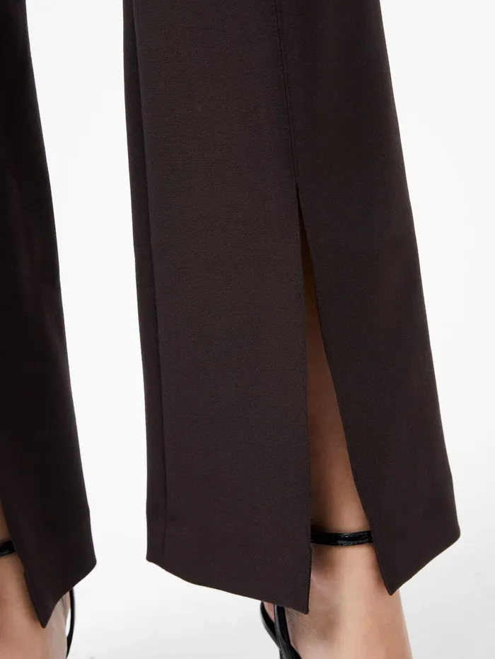 French Connection Whisper Front Split Trousers Chocolate Ganache Woman Trousers