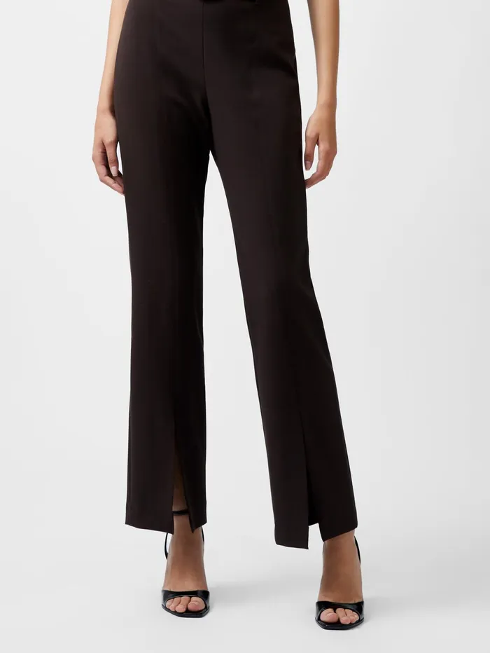 French Connection Whisper Front Split Trousers Chocolate Ganache Woman Trousers
