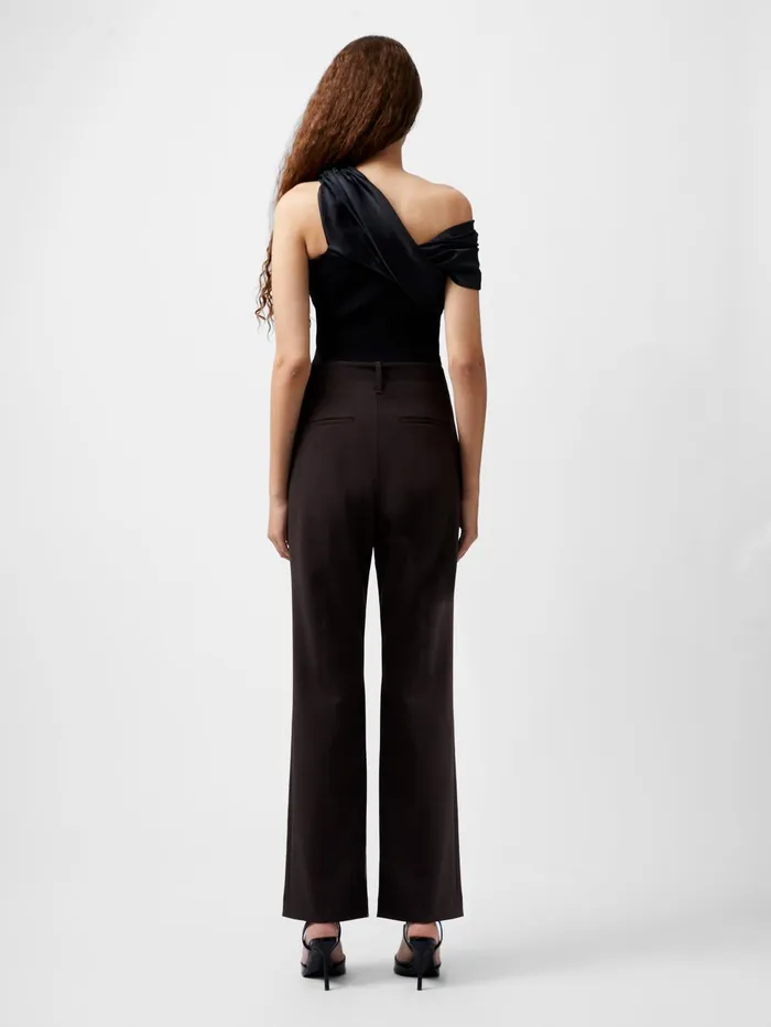 French Connection Whisper Front Split Trousers Chocolate Ganache Woman Trousers