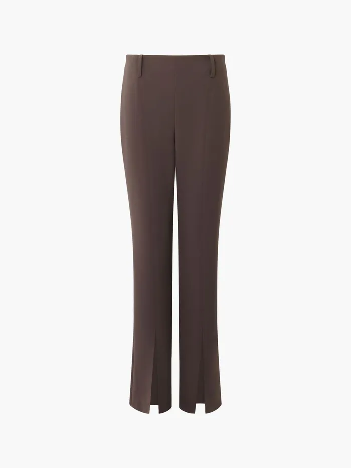 French Connection Whisper Front Split Trousers Chocolate Ganache Woman Trousers