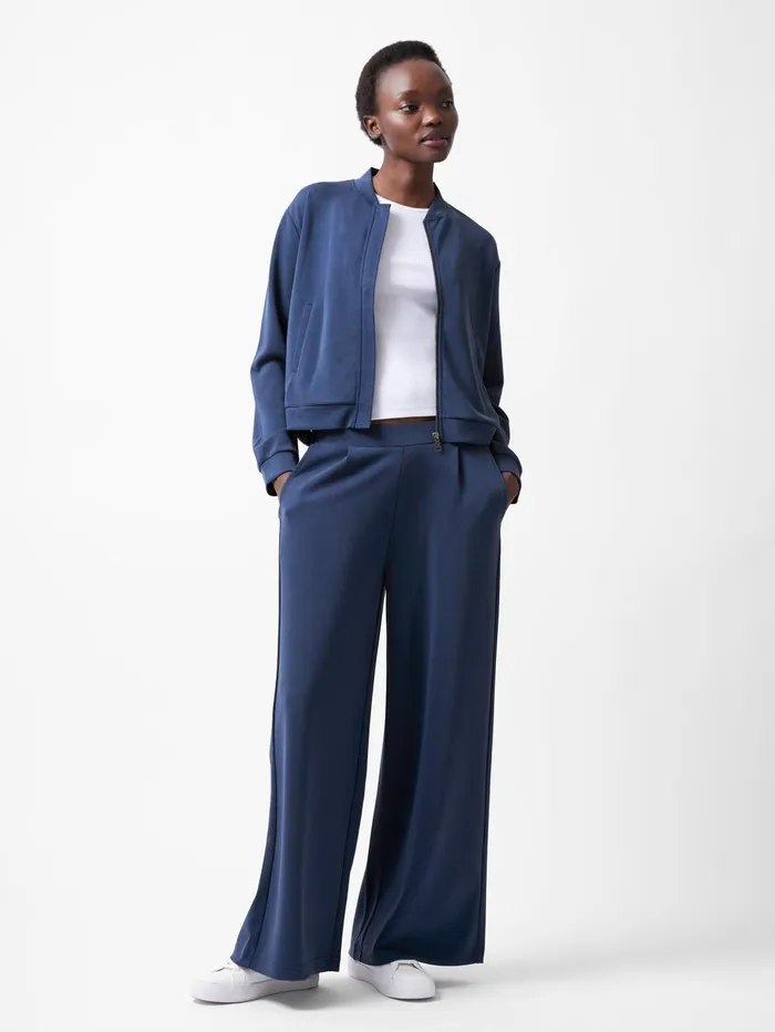 French Connection Wren Zip Through Bomber Jacket Midnight Blue Woman Coats and Jackets
