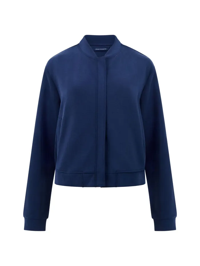 French Connection Wren Zip Through Bomber Jacket Midnight Blue Woman Coats and Jackets
