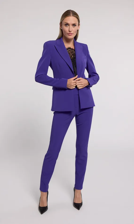 Generation Love Clothing Aimee Crepe Blazer Power Purple Women Blazers and Jackets