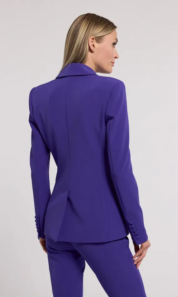 Generation Love Clothing Aimee Crepe Blazer Power Purple Women Blazers and Jackets